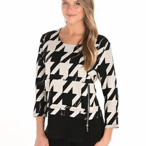253281 Black & White Patterned top by FRANK LYMAN